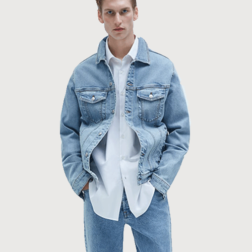 Áo khoác jean denim kiểu cơ bản bạc màu mã KN01