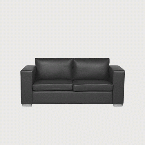 Ghế sofa da 2 chỗ màu đen helsinki phong cách mã SF03