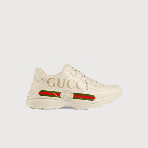 Giày thể thao da hoạ tiết logo Gucci Rhyton mã GD41