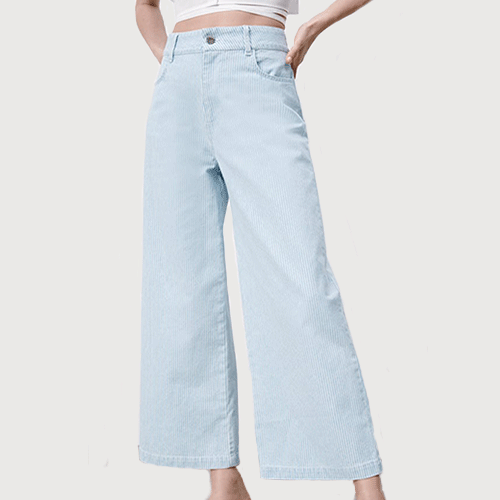 Quần jean Z1975 dáng Wide Leg hoạ tiết kẻ sọc mã JN6