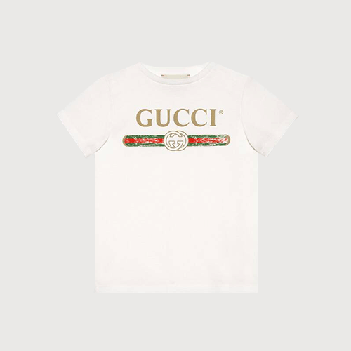 Áo thun vải cotton cộc tay in logo Gucci mã AT32