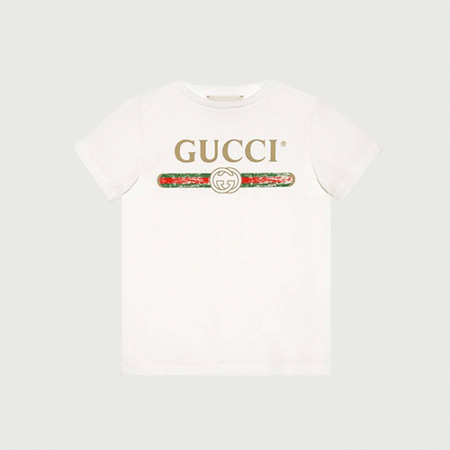 Áo thun vải cotton cộc tay in logo Gucci mã AT32