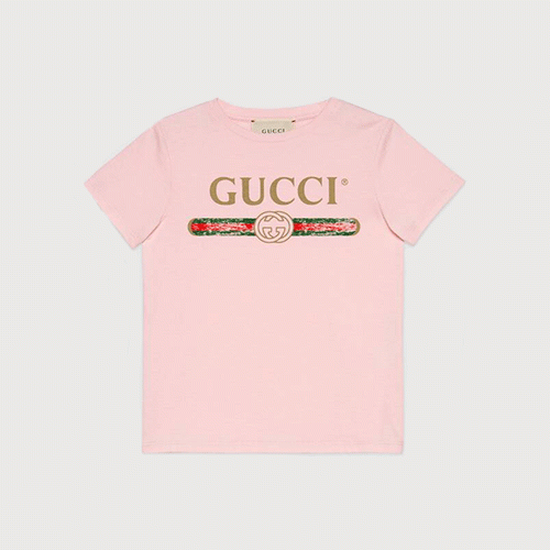 Áo thun cổ thuyền cộc tay in logo Gucci mã TN30